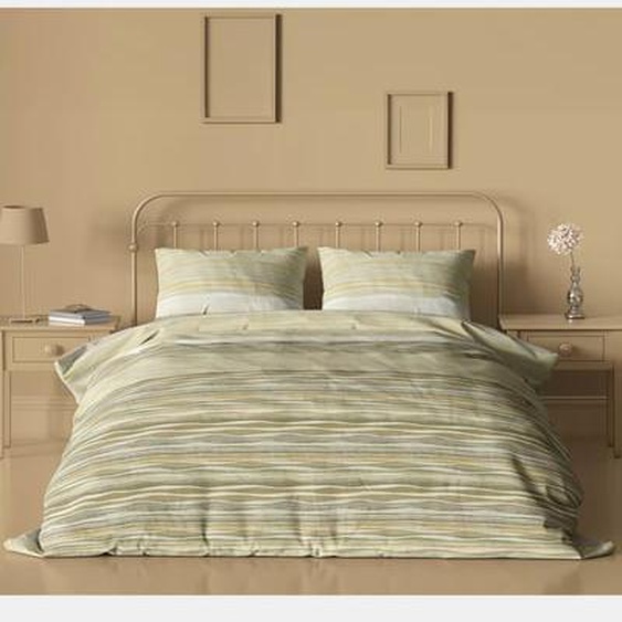 Housse de couette satin de coton Strates limoni