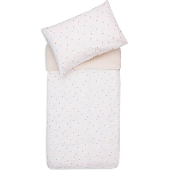 Housse De Couette + Taie Doreiller Blanc, Corail