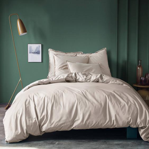Housse De Couette Unie En Coton, Coton Lavé Lin