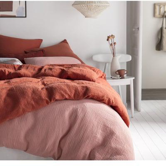 Housse de couette unie en gaze de coton, TENDRESSE