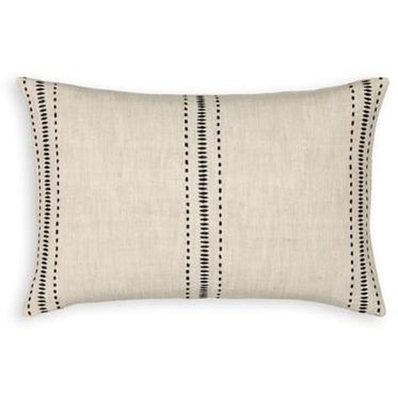Housse de coussin brodée, coton et lin, Krouch