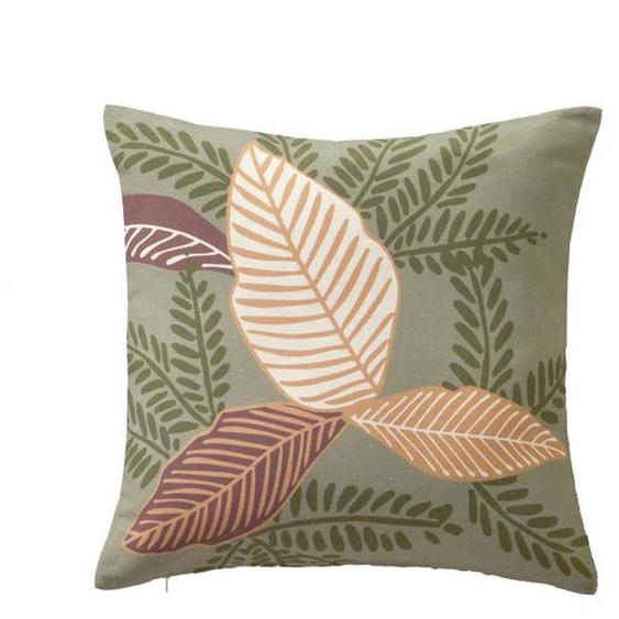 Housse De Coussin Carrée Imprimé Feuilles - Lot De 2 -