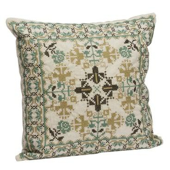 Housse de coussin coton brodé Madam Stoltz