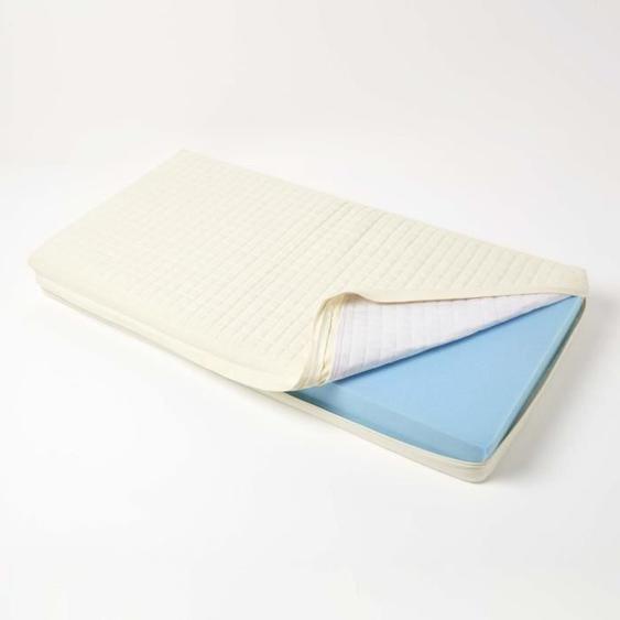 Housse de coussin coton pour canapé 2 places - HOMESCAPES - Beige - Rectangulaire - 100x50x10 cm