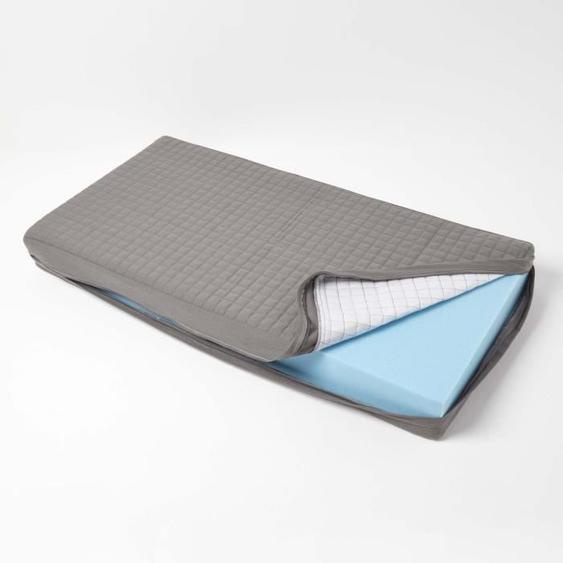 Housse de coussin coton pour coussin de canapé 2 places, de banc de jardin et banquette, Housse pour coussin 100x50x10 cm Gris