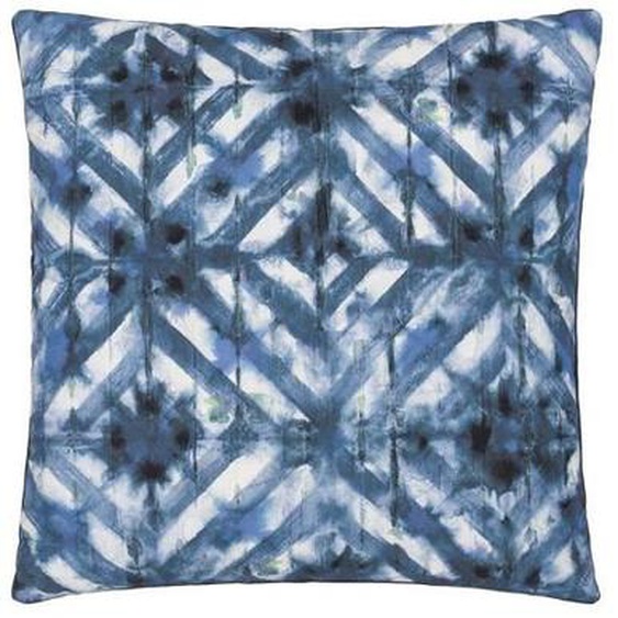 Housse de coussin - DESIGNERS GUILD - Parquet Batik - Coton bleu indigo - 60x60cm - Style contemporain