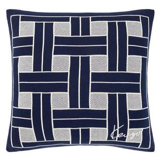 Housse de coussin en coton bleu, K Weave