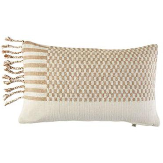 MADURA - Housse de coussin Farik  en Tissage de coton bicolore Jaune