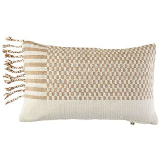 MADURA - Housse de coussin Farik  en Tissage de coton bicolore Jaune