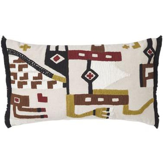 MADURA - Housse de coussin Hazcas  en Broderie de coton twisté Multicolore