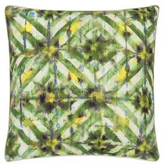 Housse de coussin imprimée en gabardine de coton, PARQUET BATIK FOREST
