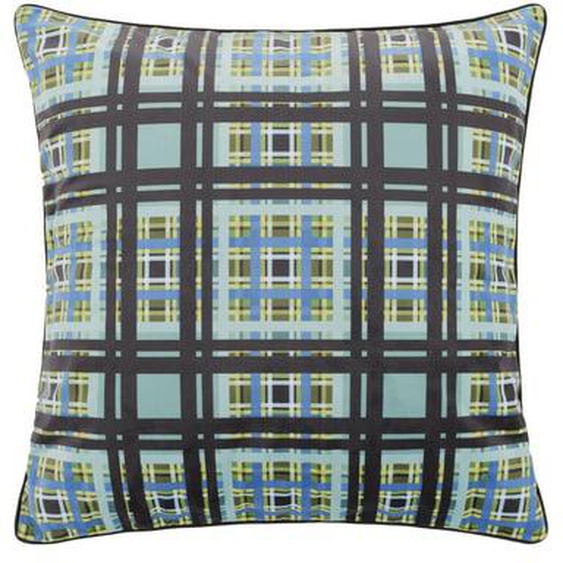 Housse de coussin imprimée en velour, CHENNAI AZURE