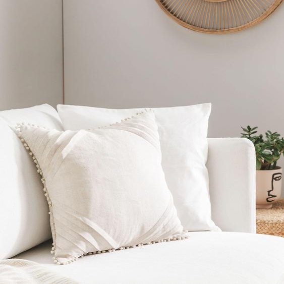 Housse de coussin Linnea natural 45x45 cm - Tapis poil court design moderne pour salon