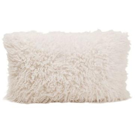 MADURA - Housse de coussin Oulan  en Fausse fourrure duveteuse Ecru