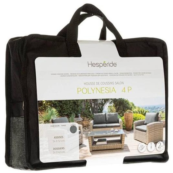 Housse de coussin pour salon Polynesia 4 places havane en polyester - Hespéride