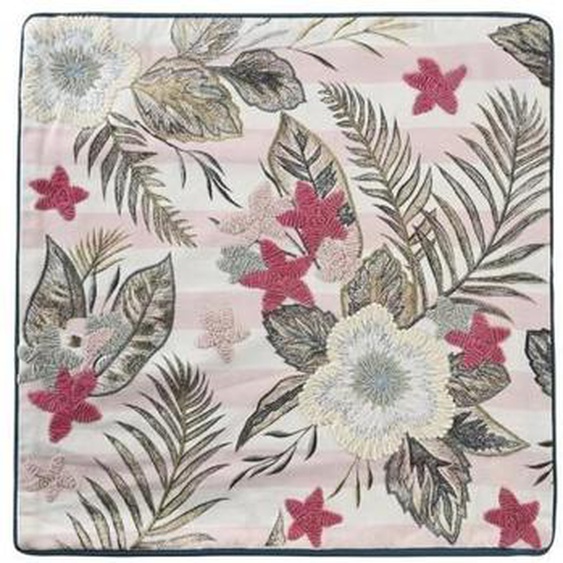 housse de coussin rose vert tropical 50 x 1 x 50 cm