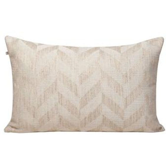 MADURA - Housse de coussin Tobias  en Jacquard tissé aux fils méchés, motif chevrons Ecru