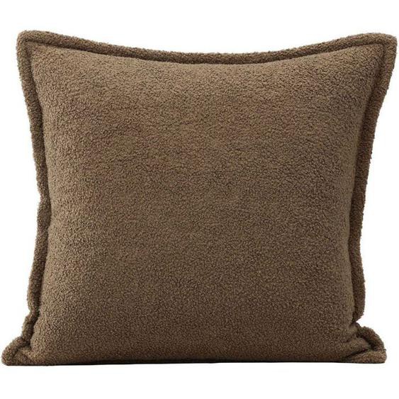 Housse de coussin - Tuva - Marron - Teddy - Polyester - 60x60 cm