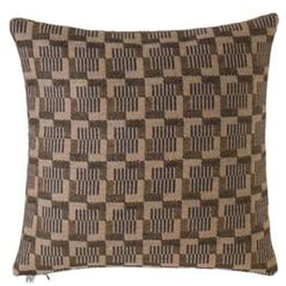 MADURA - Housse de coussin Vitorio  en Jacquard graphique laine et coton Beige