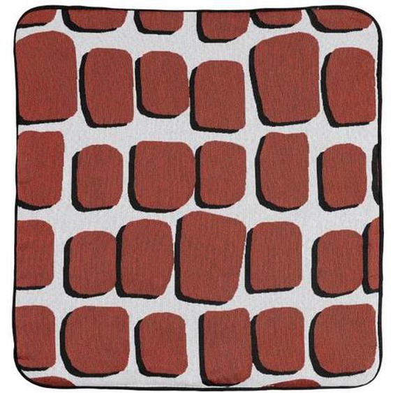 Housse de coussin - LINDER - Rouge rouille - 40 x 40 cm - Style vintage - Tissé en France