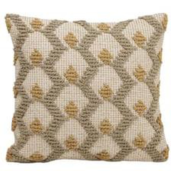 MADURA - Housse de coussin Ysa  en Tissage de coton au motif graphique effet bouclé Rose