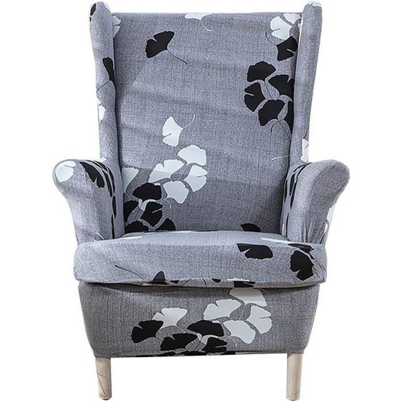 Housse de Fauteuil à Oreilles Extensible 2 pièces-Feuille Dérable