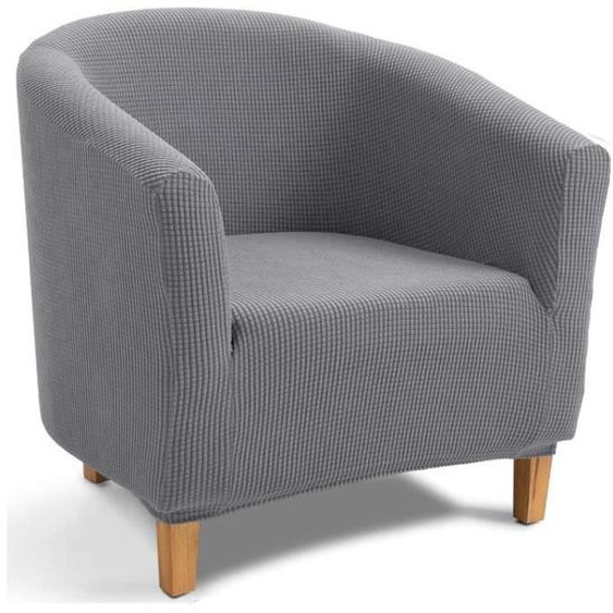 Housse de Fauteuil Chesterfield,Jacquard Housse de Canapé Tub Chair Extensible Extensible(Housse de Chaise de Bain,Gris Clair)