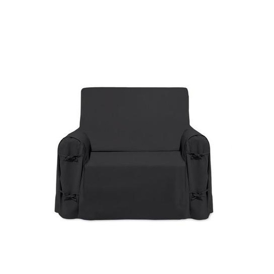 Housse de fauteuil en coton PANAMA anthracite.