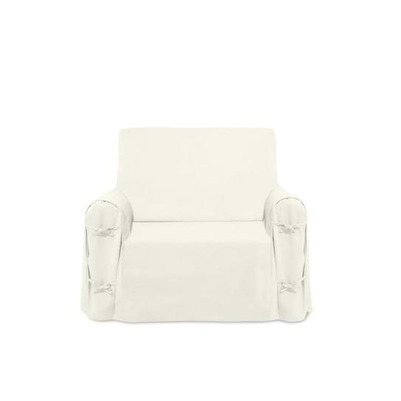 Housse de fauteuil en coton PANAMA écru.