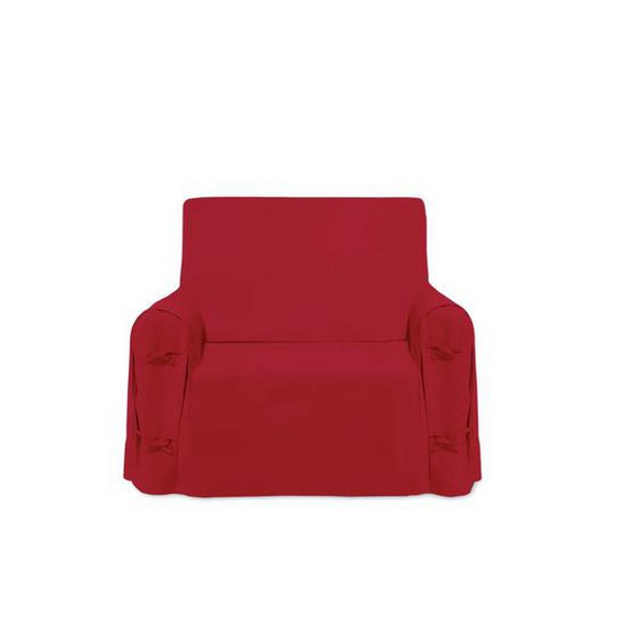 Housse de fauteuil en coton PANAMA rouge.