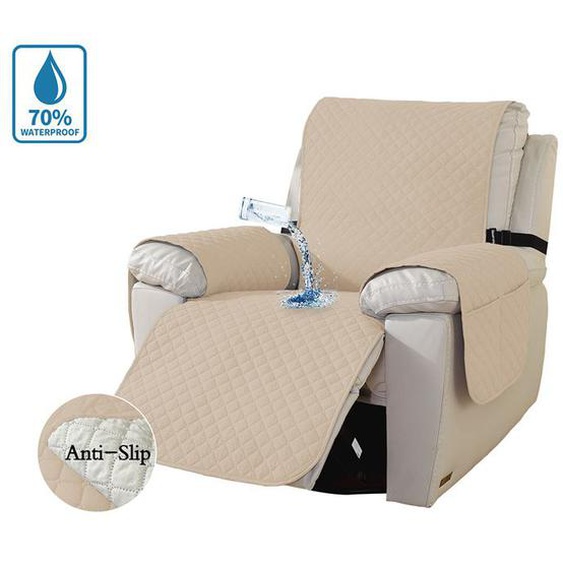Housse de Fauteuil inclinable imperméable, Housse de Protection de canapé antidérapante,Sangles élastiques et Poches de Rangement,G