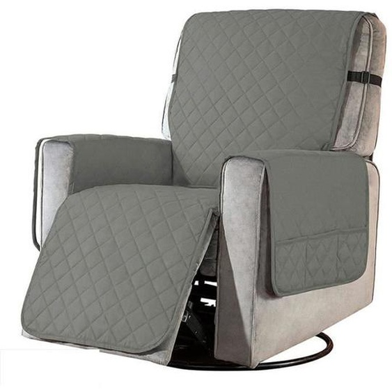 Housse de Fauteuil , pour Fauteuil Relax avec accoudoirs, 1 Place avec Poches, Housse de Fauteuil,Gris clair