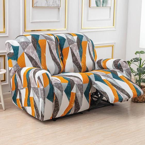 Housse de Fauteuil Relax Extensible 2 Places, Housse de Fauteuil Relax Inclinable, Couverture de Chaise Canapé Relax avec Poche,N