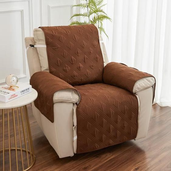 Housse de Fauteuil Relax Matelassé Antidérapant,Couvre Fauteuil Relax ,Protecteur Canapé 1 Place Doux ,Coffee