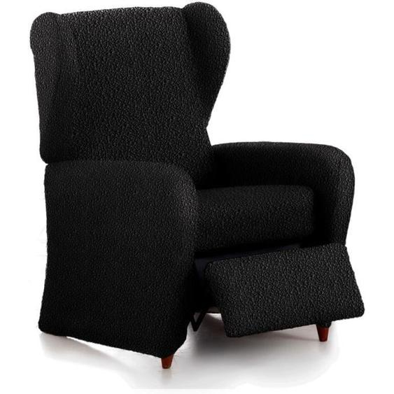 Housse de fauteuil Relax Multi-élastique Spongy 1 place E10 Noir (60-85cm) COMPOSITION : 55% Polyestère - 35% Coton - 10%