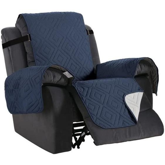 Housse De Fauteuil Relax,WOVTE Réversible Housse De Chaise Inclinable Matelassé Housses De Canapé / 53CM - Marine