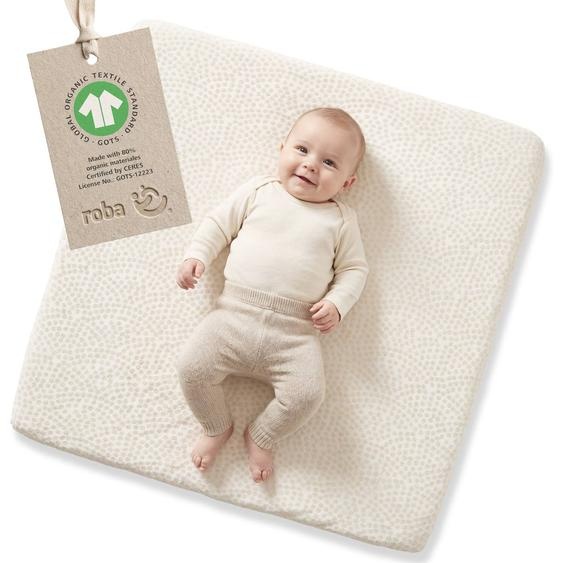 Housse De Matelas À Langer En Coton Bio Motif Pois En Relief Seashells Ecru