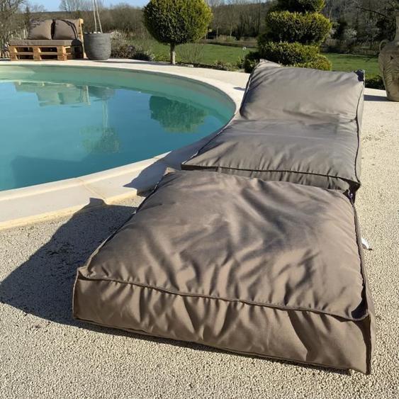 Housse de matelas bain de soleil Taupe 160x65 cm