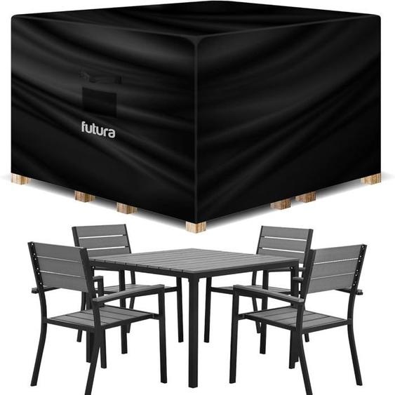 Housse de meubles de jardin carrée imperméable en tissu Oxford 600D résistant avec doublure en PVC et protection UV 250x250x90 cm