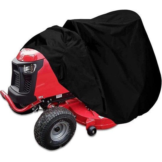 Housse de protection - Housse pour tondeuse autoportée - Housse anti-poussière - Housse imperméable - 183 × 137 × 117 cm - Tissu Oxford 210D - Noir - Imperméable - Résistant aux UV et durable - Pour tondeuses à gazon autoportées dextérieur