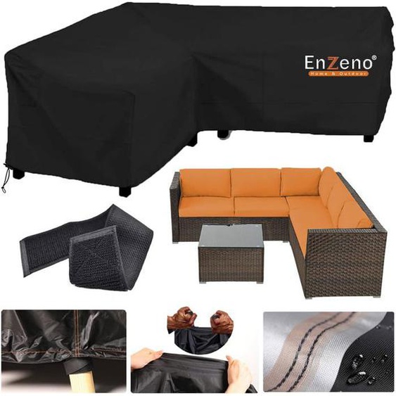 Housse De Protection Pour Meubles De Jardin,En Forme De L,Imperméable Et Coupe-Vent,Pour Canapé DAngle DExtérieur,Salon De Jardi