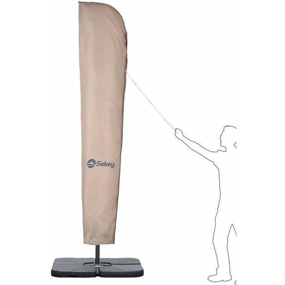 Housse de Protection pour Parasol de 300 x 300 cm, Taupe