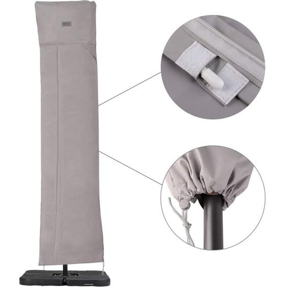 Housse de Protection pour Parasol,(résistante aux UV et à la poussière et à leau, résistante aux intempéries, résistante aux déchirures),Gris clair