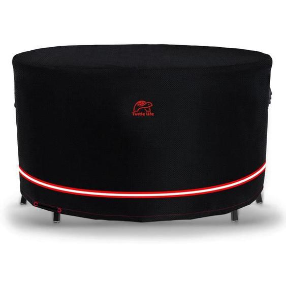 Housse de protection - Turtle Life - Table de jardin ronde - Imperméable - 250x95cm - Noir