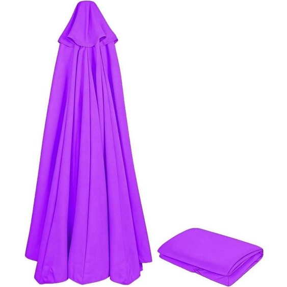 Housse de remplacement pour parasol, diamètre 250 cm, 8 baleines, couleur violet, protection UV 80, résistante au vent, en polyester