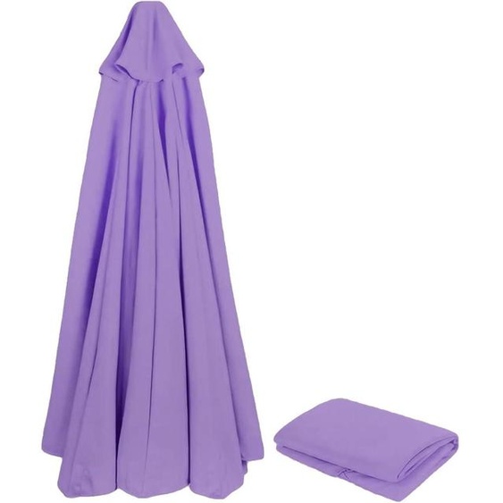 Housse de remplacement pour parasol, diamètre 270 cm, 8 baleines, couleur anthracite, protection UV 80, résistant au vent et à leau, en polyester