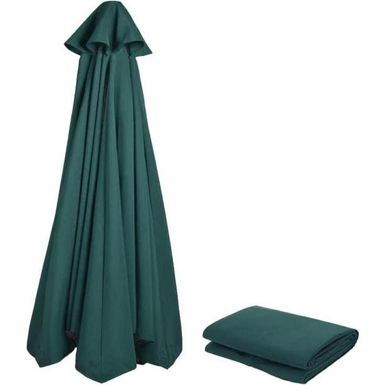 Housse de remplacement pour parasol, diamètre 280 cm, 6 baleines, couleur beige/kaki, protection UV 80+, résistant au vent, idéal pour jardin et terrasse