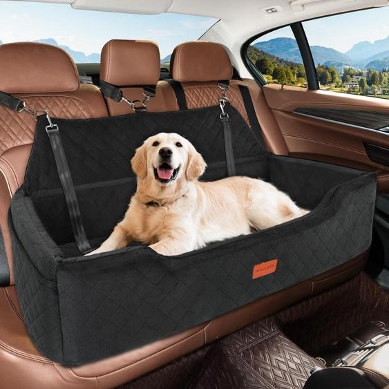 Housse de siège auto pour chiens, adaptée aux grandes races jusquà 100 lbs, lavable, amovible, couleur noire