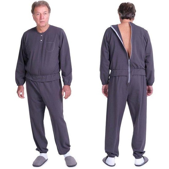 Housse de siège hygiénique pour personnes âgées, en cas dincontinence ou dAlzheimer – 9010 – Modèle gris, confortable et dune seule pièce pour hommes