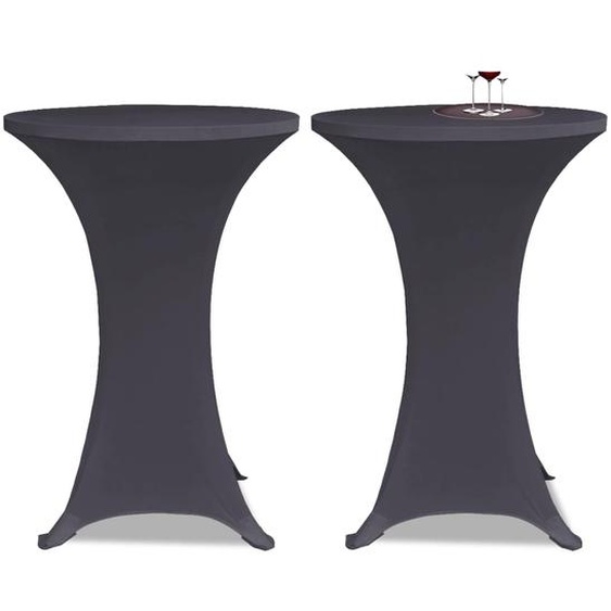 Housse de table extensible 2 pcs 70 cm Anthracite